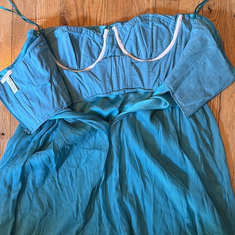 J. Crew Strapless Turquoise Dress - Picture 4 of 7
